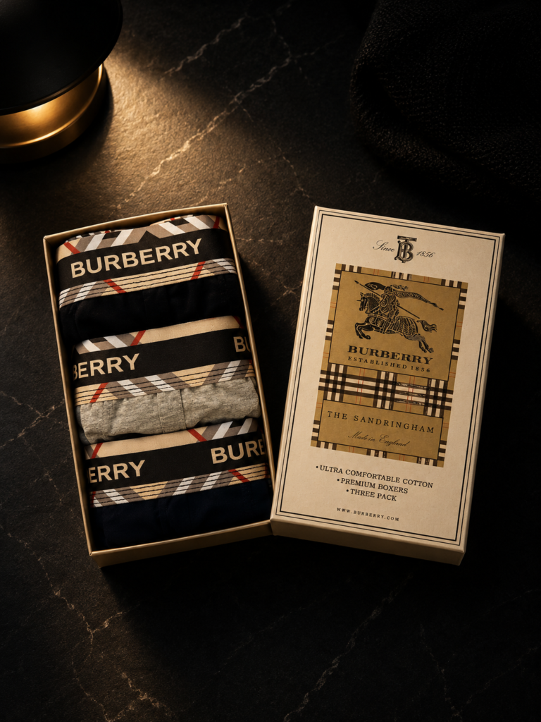 Burberry Premium Мъжки Боксерки – Комплект 3 броя