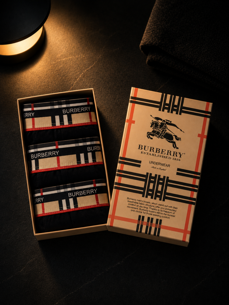 Burberry Premium Мъжки Боксерки – Комплект 3 броя