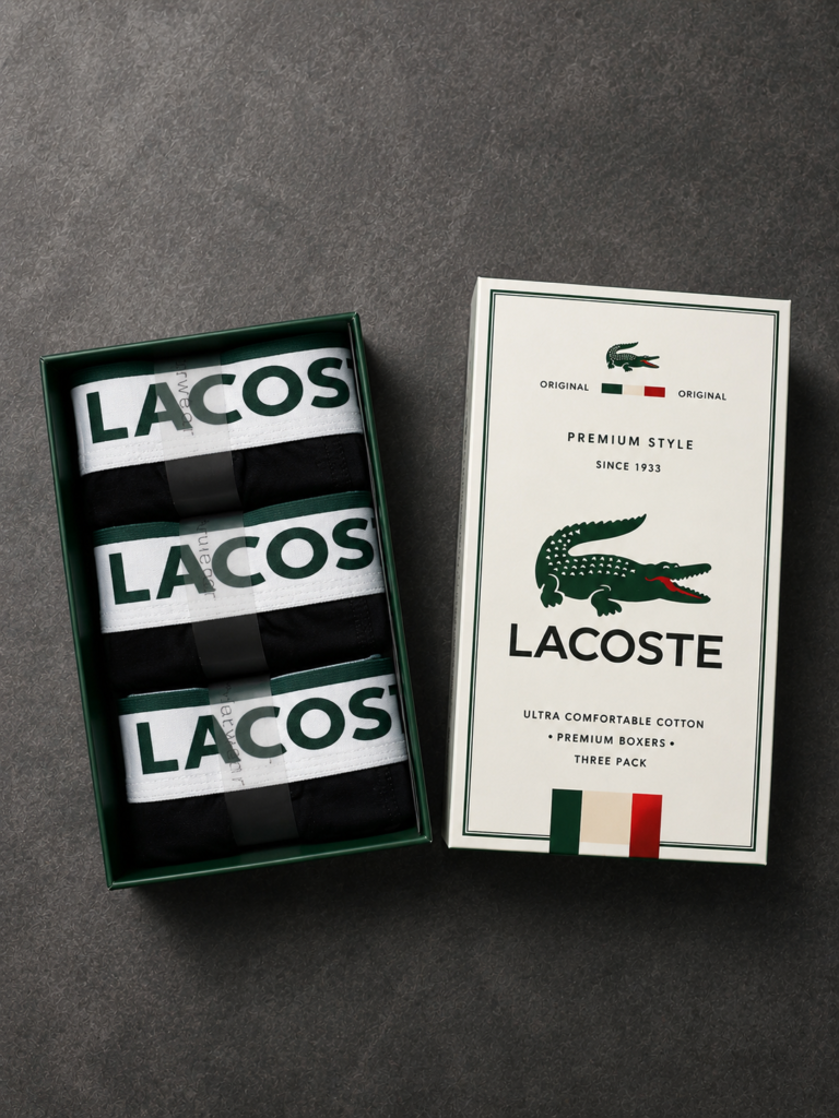 Lacoste Premium Мъжки Боксерки – Комплект 3 броя