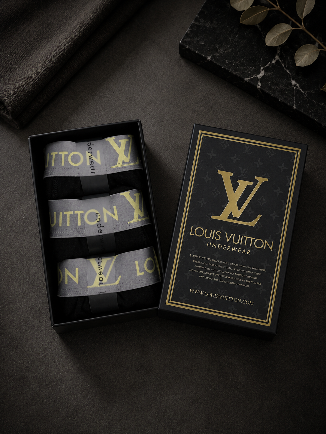 Louis Vuitton Premium Мъжки Боксерки – Комплект 3 броя